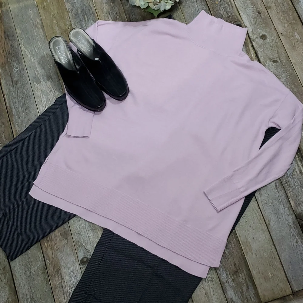 NWOT LOFT Pink Turtle Neck Tunic Sweater Top Oversized Size Small W-428